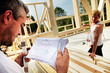 carpenters setting up prefabricated framework