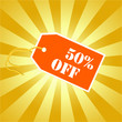 Illustration of 50 discount tag