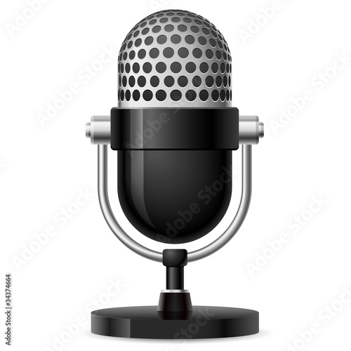 Vector: Realistic retro microphone Realistic retro microphone