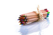 Lot de crayons de couleurs en bois naturel