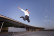 Successful businessman jumping. Successful businessman jumping.