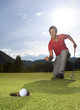 Overjoyed golfer. Overjoyed golfer.