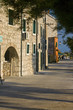 Stone houses on the island Krapanj and a pine tree