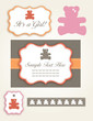 Baby Girl - Bear Invitation Set