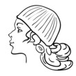 Hand-drawn fashion model. Vector illustration. Woman's face Hand-drawn fashion model. Vector illustration. Woman's face