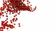 Red cherry flow with slow motion over white