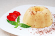 Pudding with strawberries and chocolate, a wonderful dessert