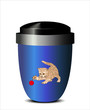 Urne mit spielende Katze