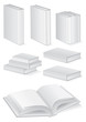 Illustration set of books with hardcover.