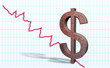Money concept, rusty dollar sign