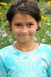 Portrait of a beautiful girl on the background color