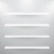 3d isolated Empty shelves for exhibit