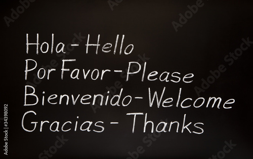 Illustration: Spanish words and their english translations Spanish words and their english translations