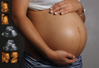 Photo: Pregnant Female Belly with Ultrasound Images Pregnant Female Belly with Ultrasound Images