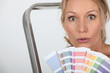 woman with color chart