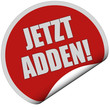 Sticker rot rund curl unten JETZT ADDEN! Sticker rot rund curl unten JETZT ADDEN!