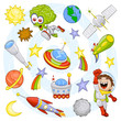 Cartoon outer space set