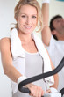 Woman working out in a gym