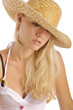 Beautiful girl wearing a hat, isolated