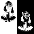 Girl dressed as red riding hood for Halloween (monochrome) Girl dressed as red riding hood for Halloween (monochrome)