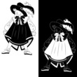 Boy dressed as musketeer for Halloween (monochrome) Boy dressed as musketeer for Halloween (monochrome)