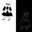 Girl in mask (set of 2 monochrome variations) Girl in mask (set of 2 monochrome variations)