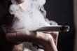 smoking cigarette in the hand