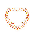 Heart Shape Made By Maple Autumn Leaves