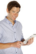 man using a touchpad