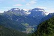 view of the mountains of the Dolomites of Val di Fassa in Italy