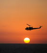 Helicopter at sunset
