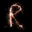 Letter R. Real sparkler alphabet