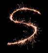 Letter S. Real sparkler alphabet