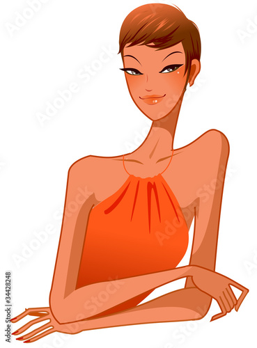 Vector: portrait of woman smiling portrait of woman smiling