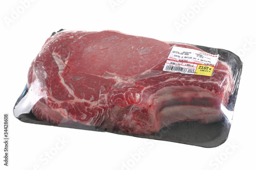 Photo: Viande- Côte de boef emballée sous vide Viande- Côte de boef emballée sous vide