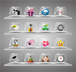 Website Internet Icons ,Transparent Glass Button.