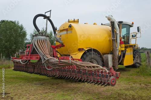 Photo: A large manure injector ready for take-off A large manure injector ready for take-off