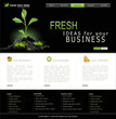 Vector Web site for business. Black with green sprout