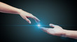 male and female hands (palms) stretch to each other male and female hands (palms) stretch to each other