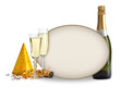 Champagne and blank card - Party invitation