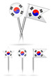 Korea flag and round pin isolated on white background