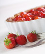 sweet strawberry pie on a white table