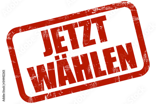 Illustration: Grunge Stempel rot JETZT WÄHLEN Grunge Stempel rot JETZT WÄHLEN