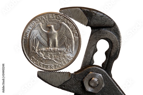 Photo: Dollar in der Zange Dollar in der Zange