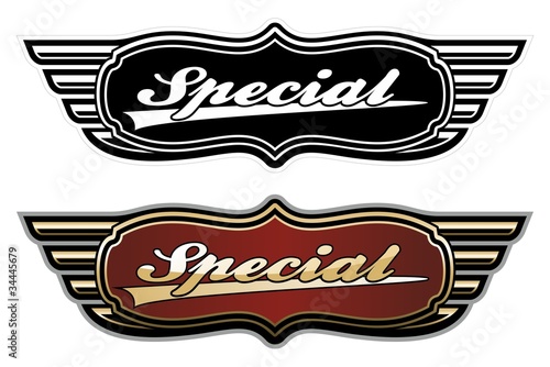 Vector: Vector winged automotive race emblem. Vector winged automotive race emblem.