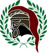 ancient helmet and wreath. stencil