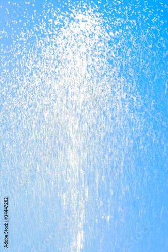Photo: scene flow water on background blue sky scene flow water on background blue sky