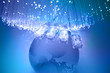 Fiber optics background with lots of light spots