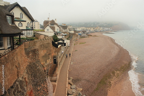 Photo: thatched houses above Sidmouth beach thatched houses above Sidmouth beach