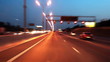 Night city road. Fast motion effect.